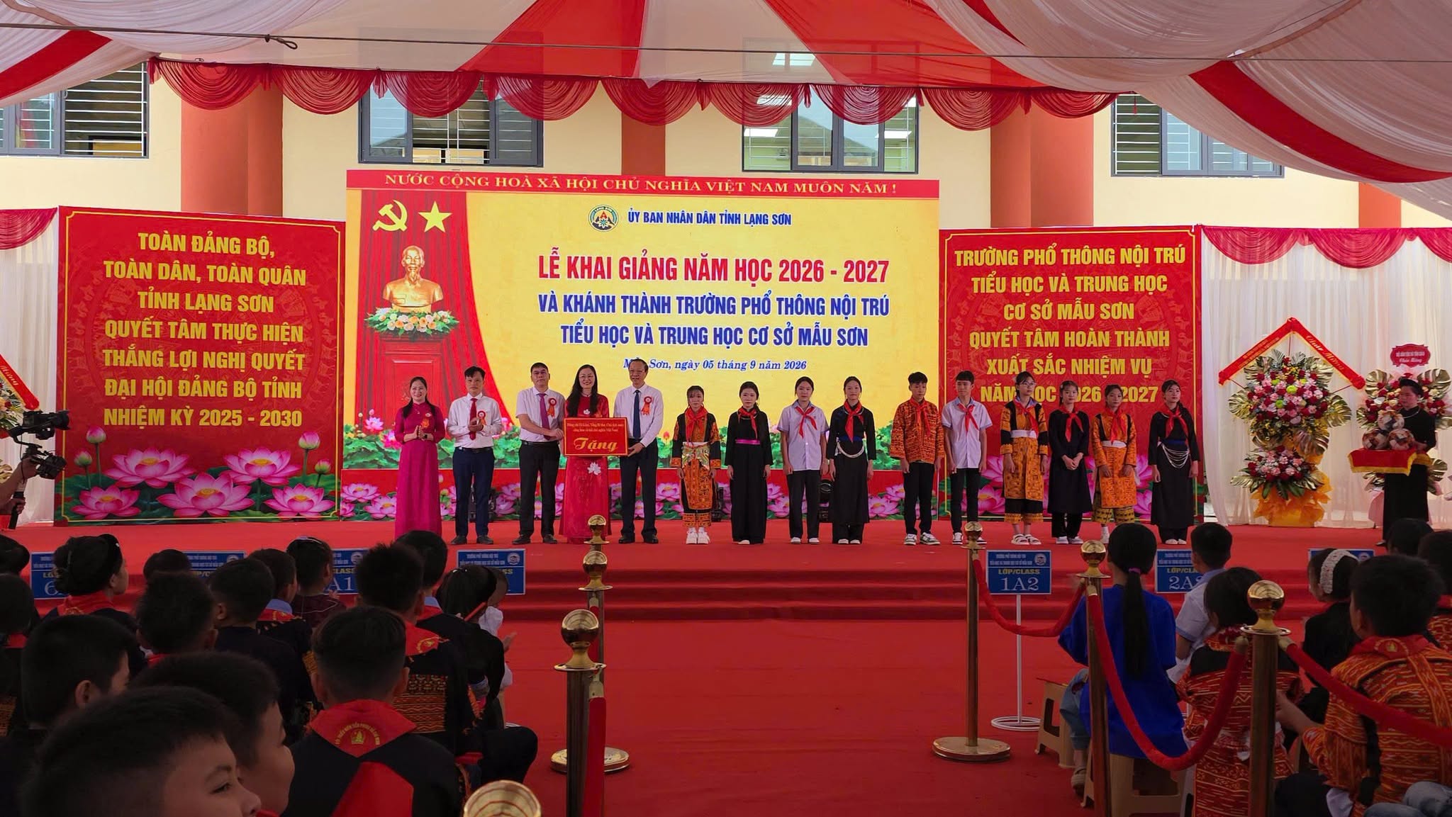 Khai giảng năm học 2026–2027 và khánh thành Trường Phổ thông nội trú Tiểu học và Trung học cơ sở Mẫu Sơn