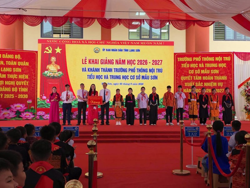 Khai giảng năm học 2026–2027 và khánh thành Trường Phổ thông nội trú Tiểu học và Trung học cơ sở Mẫu Sơn